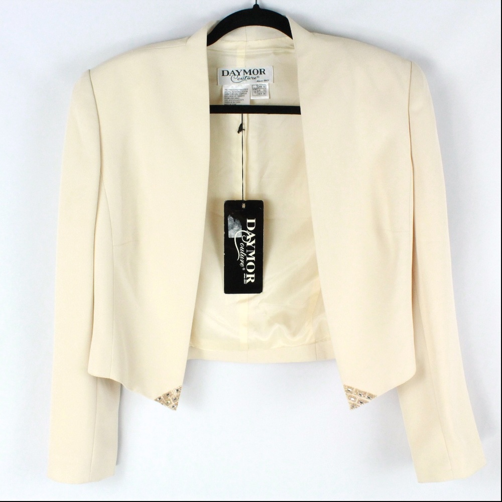 DAYMOR Couture Women's Champagne Blazer Size 10